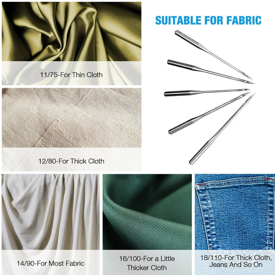 50-200 agujas de máquina de coser caseras surtidas artesanales para herramienta Brother Janome Singer Foto 4 de 4