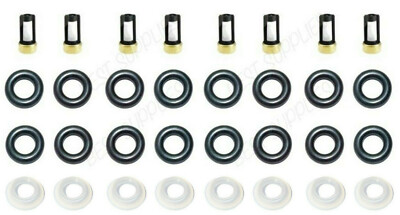 Chevy 5.7 Fuel Injector Repair Rebuild Service Kit Filters Orings Caps 5.7L