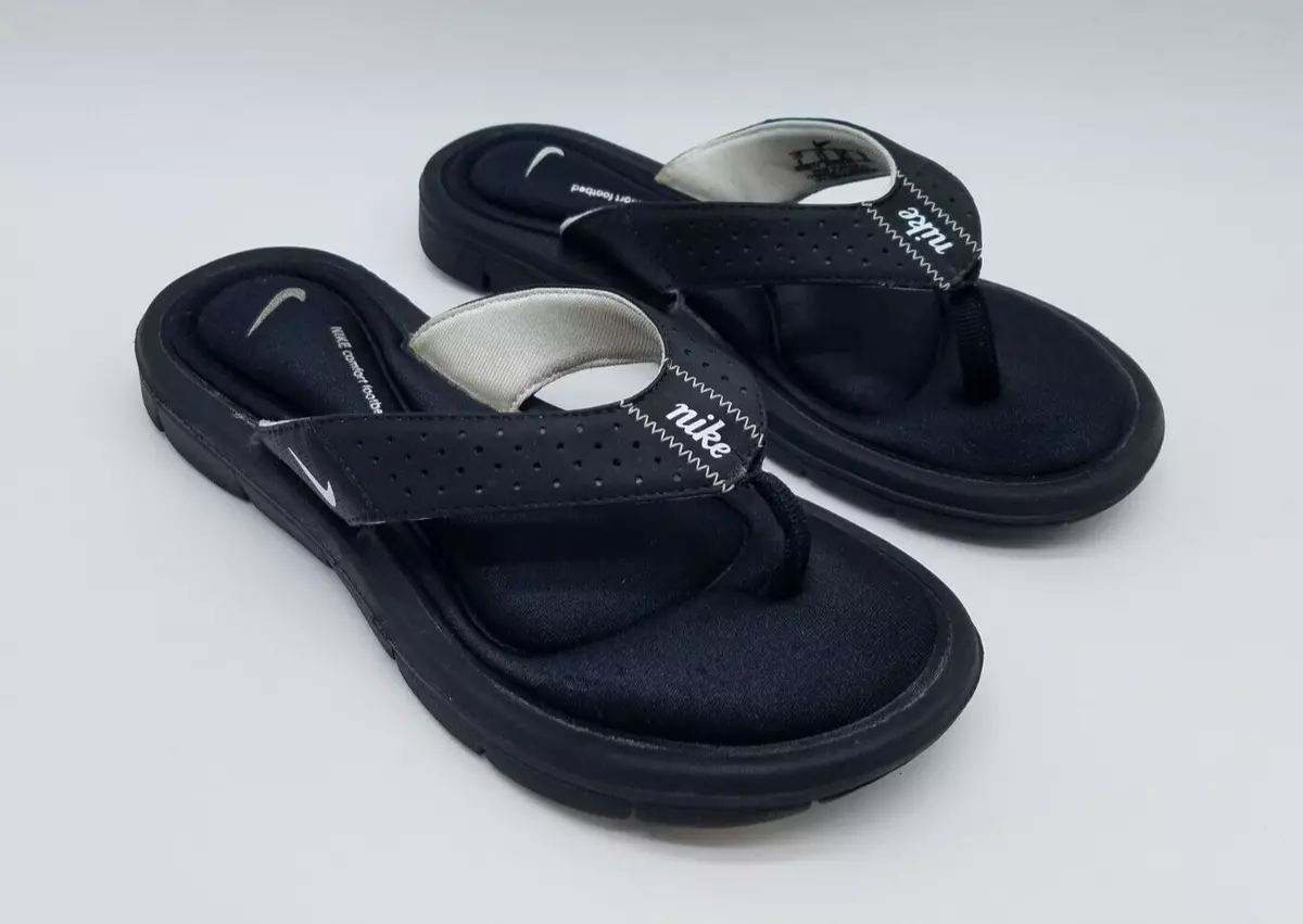 Nike Comfort Cushioned Footbed Women's Size 6 Flip Flop Thong Sandals Black