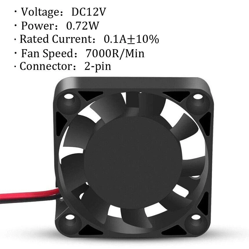4pcs DC12V Cooling Computer Fans 4010 3D Printer Sleeve Bearing Brushless 2Pin - Image 3 of 4