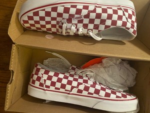 red checkered vans womens