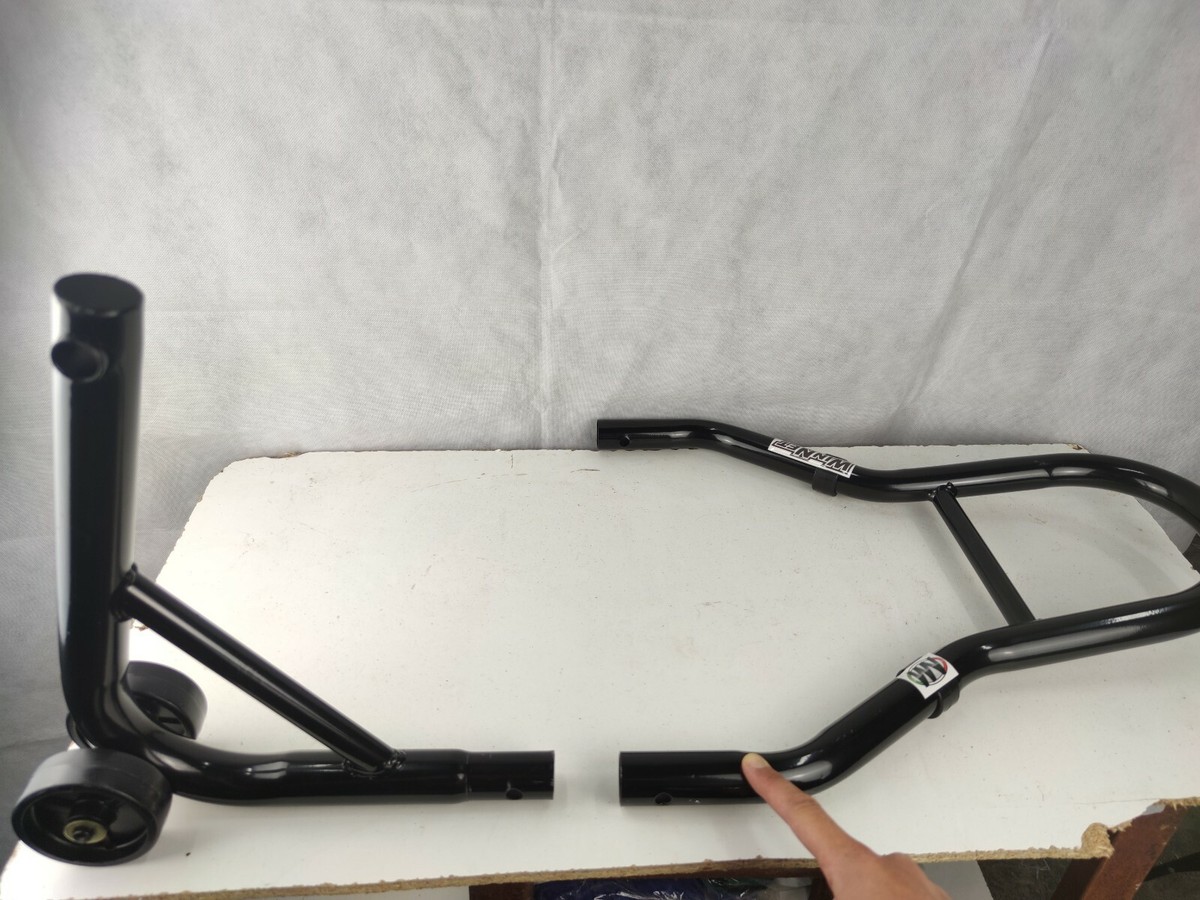 Cavalletti Alzamoto Anteriore E Posteriore Per Triumph Scrambler 400 900 1200 – Set Completo Con Gomma Antigraffio E 4 Ruote, Carico Max 350 Kg