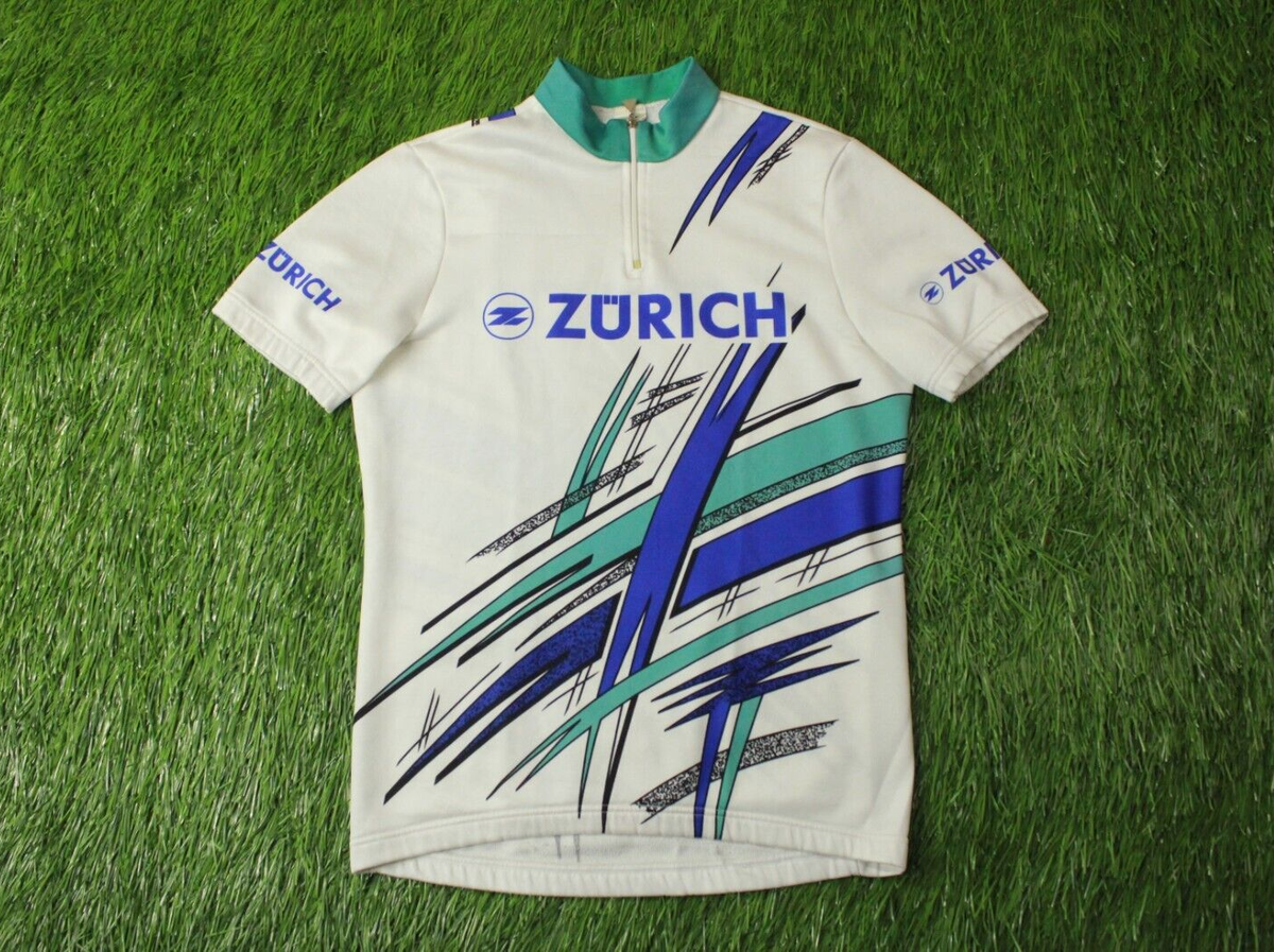 VINTAGE 90'S CYCLING SHORT SLEEVE SHIRT JERSEY ZURICH BLACKY