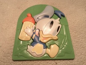 Vintage Arco Baby Donald 3D Puzzle Plastic Baby Disney Preschool Toy 1980s