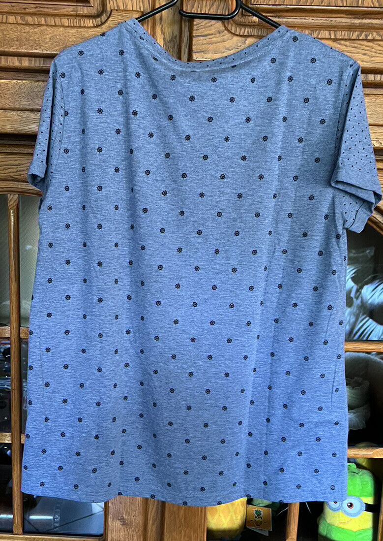 Gina Kurzarm Shirt Blau mit Motive Gr.L oder XXL Neu 
