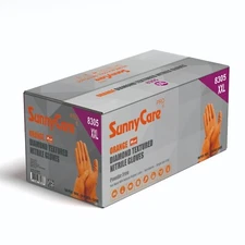 1000 SunnyCare® 8Mil Orange Diamond Textured Nitrile Gloves Powder Free XX-Large