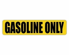 (2) GASOLINE ONLY Vinyl Decal / Can Sticker / Door Labels Truck Gas Fuel Safety