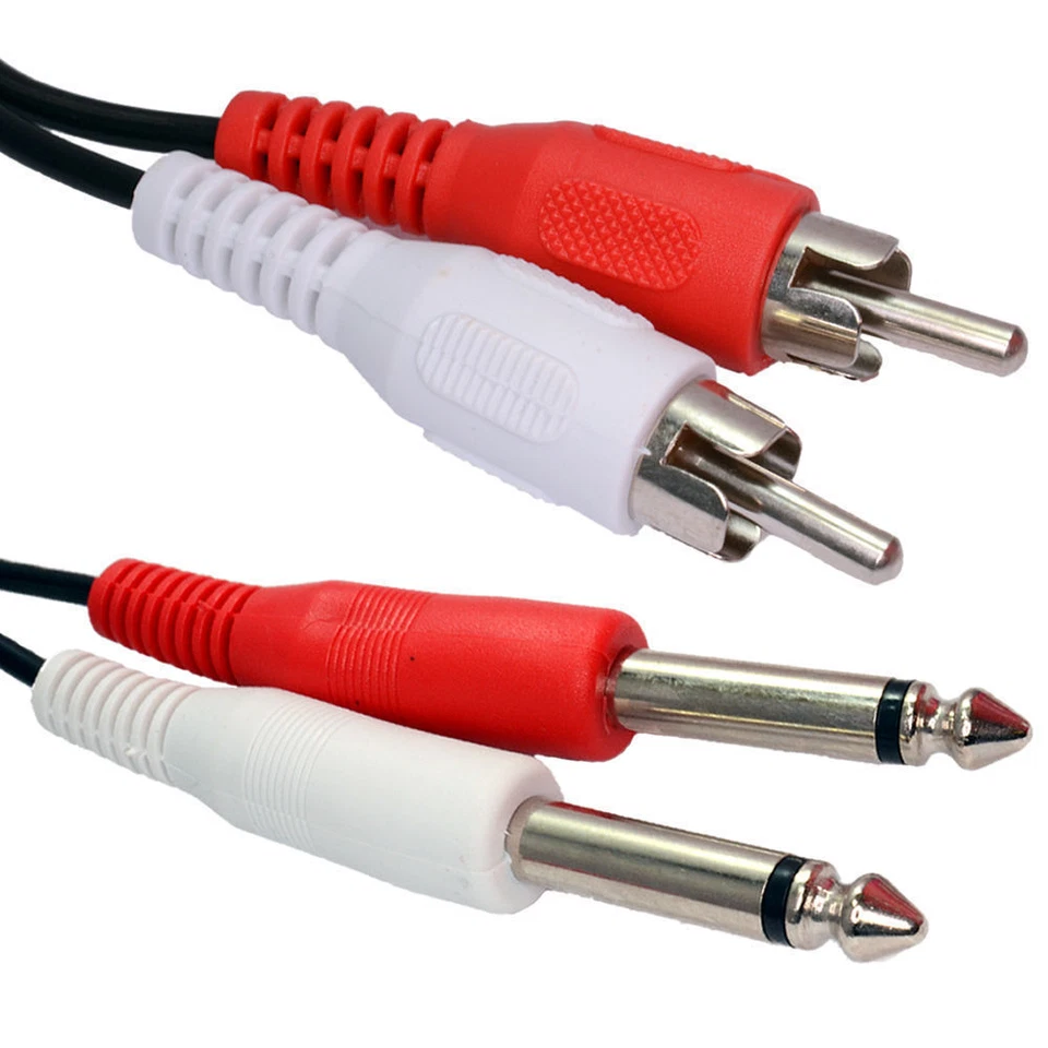 0.5m 6.35mm 0.6cm Mono Jack Prises Pour Rca Phono Ofc Audio Câble [006685] - Photo 4/4