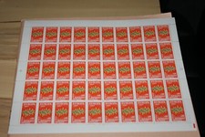 Feuille de 50 timbres YT1715 Europa CEPT Etincelles France 1972 Val 0,90