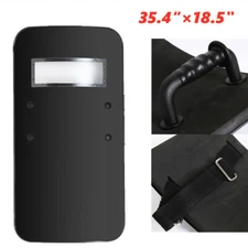 Anti-riot Shield Security Protection Hand-Held Shield Top Window Rectangle Black