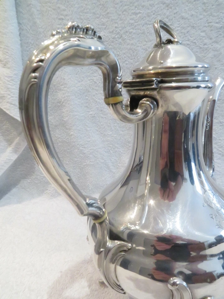 late 19th c French 950 silver coffee pot rococo st Boulenger - Image 4 of 4