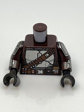 Lego Star Wars Marrón Oscuro Torso Mandaloriano Armadura Plata Beskar Armadura Placas A56