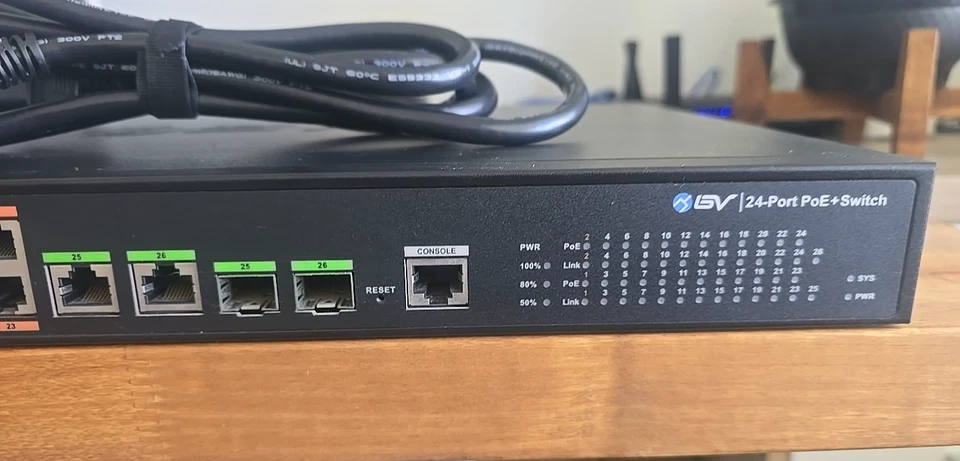 BV-Tech (POE-SW2404-MG) 24 Port PoE + 4 Uplink Managed Switch Networking Device - Image 3 of 4