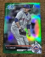 2017 Bowman Chrome 1st Prospects Green Refractor /99 PJ Conlon Free Mets SSP