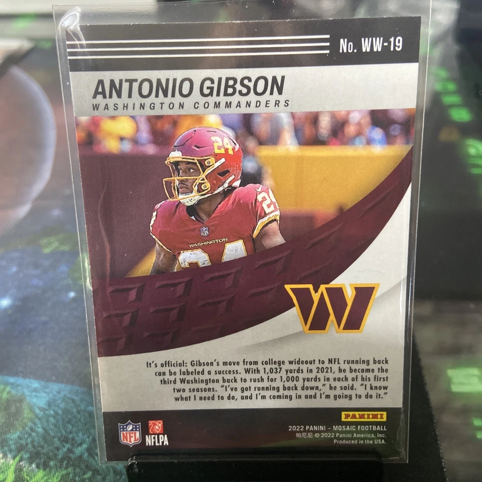 2022 Panini Mosaic Football Antonio Gibson Will To Win Insert Washington - Image 4 of 4