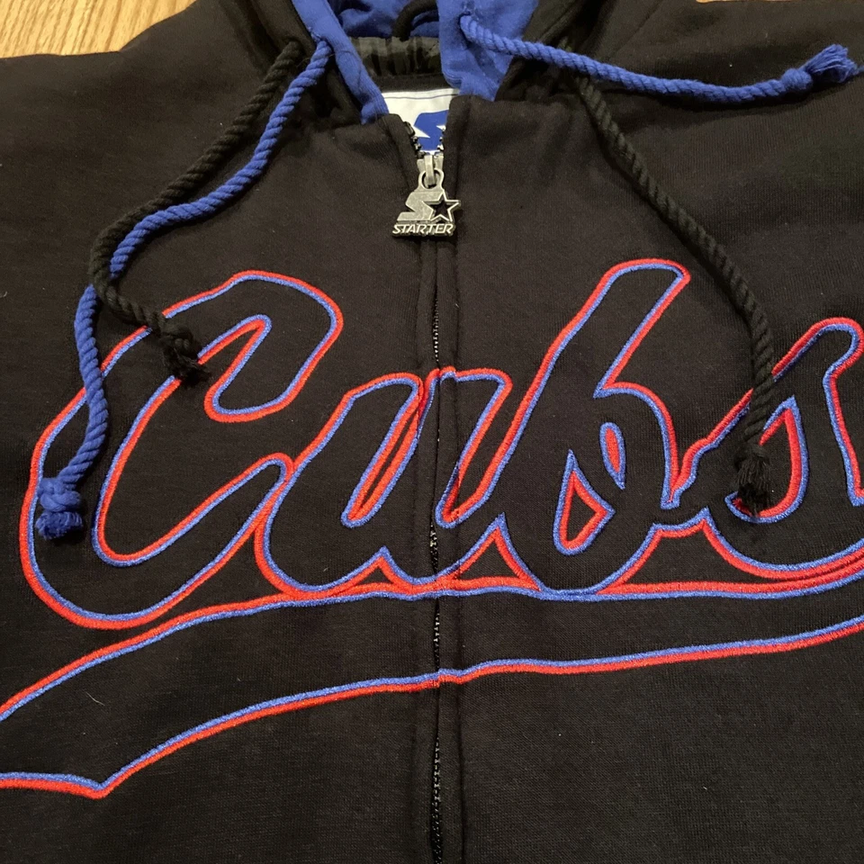 Starter GII Sports MLB Chicago Cubs Winter Jacket Sz M LS75B155 Black Men’s NWT - Image 2 of 4