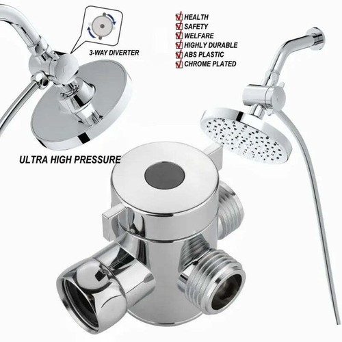 Diverter Valve G1/2 Splitter 2 or 3 Way Water Separator Shower Tee Adapter Adjus