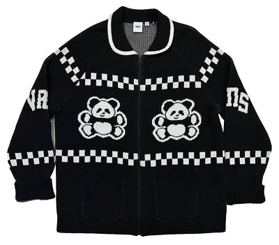 VANS OFF THE WALL WOMEN'S Double Knit Panda Zip CARDIGAN SWEATER XS/S