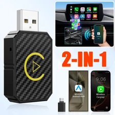 Wireless Carplay Android Auto Adapter 2 in 1 Mini Box Plug&Play Wireless Dongle