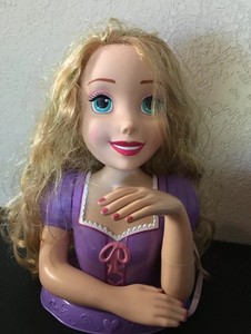 Disney Princess Rapunzel Styling Head Long Hair Purple Ebay