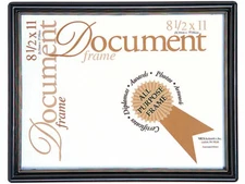 MCS Contour Document Frame For 8-1/2x11 Black w/Gold (Same Shipping Any Qty)