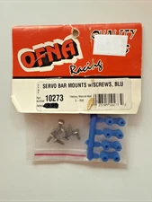 OFNA RACING  SERVO BAR MOUNTS W/SCREWS BLUE 10273 NEW OLD STOCK