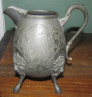 Antique 4 Footed Lion Face Silver Plate Creamer Wilcox Silver Co Goth Gothic — photo 4