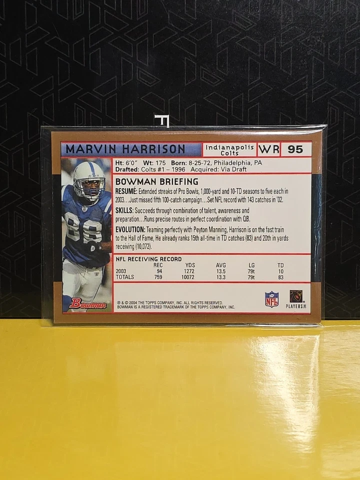 2004 Bowman - Marvin Harrison #95 Gold - Image 2 of 2