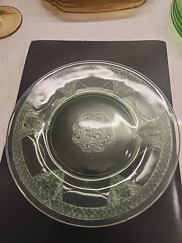 Vintage Green Depression  8” Dessert /Salad Plates Set Of 6