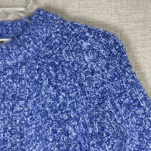 Madewell Ribbed Cotton Blend Sweater Womens S Blue Marl Knit Cozy Carol Pullover - Picture 2 of 11