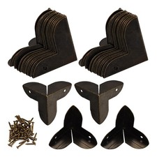 24PCS Metal Box Corner Protectors, 0.87" x 0.87" Antique Bronze Triangle Edge Gu