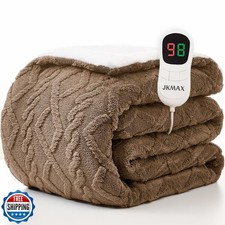 JKMAX Heated Electric Blanket Twin Size-62"x84" Heating Blanket with 10 Heati