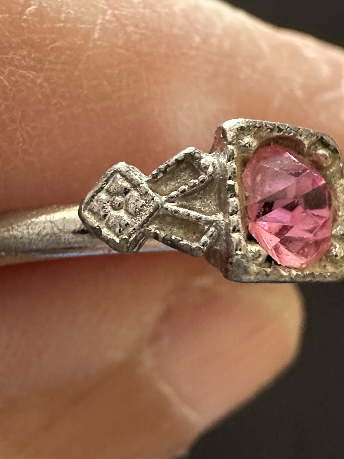 Vintage Artisan Ruby Ring  Adjustable Size 8.5 - image 11