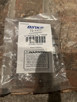 NEW Binks QTY 2 Hose Connection 1/4'' Swivel x 5/16'' Hose 72-1317 23VU84
