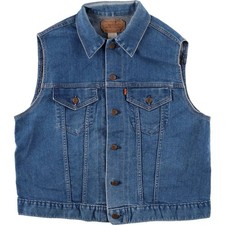 Vintage 1970'S Levi's 79647-9117 Orange Tab Denim Vest Made in USA Size M M...
