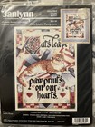 Vintage Janlynn Cats Leave Pawprints Hearts Counted Cross Stitch Kit , sealed  — photo 1