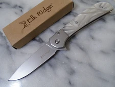 Elk Ridge Assisted Open Pearl Pocket Knife Satin Liner Lock Folder ER-A2022MP