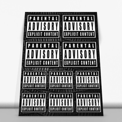 Parental Advisory Stickerbogen mit 10 Sticker Lifestyle Popkultur Sticker