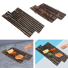 Sushi Serving Tray Bamboo Raft Food Display Tray for Desserts Snacks Desktop