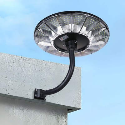 360° Round Solar Lights Outdoor LED Flood Light Dusk to Dawn Motion Sensor Lamp