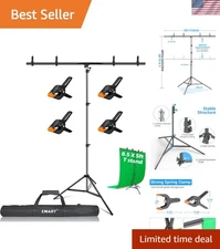 Professional Adjustable Backdrop Stand Kit - 8.5x5ft, Portable & Easy Setup