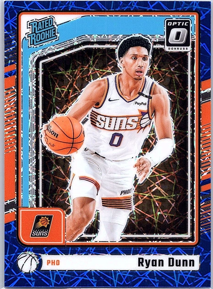 2024-25 Panini Donruss Optic Ryan Dunn #279 Rated Rookie Blue Velocity Prizm RC
