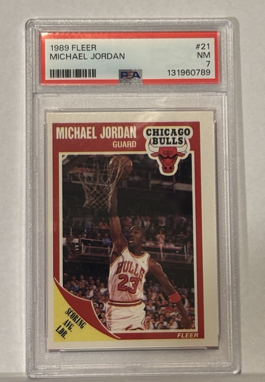 1989 Fleer #21 Michael Jordan Chicago Bulls NM PSA 7 HOF