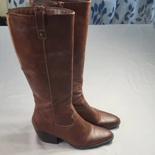 Frye And Co Women's Selah Brown Leather Knee Boots Size 7.5