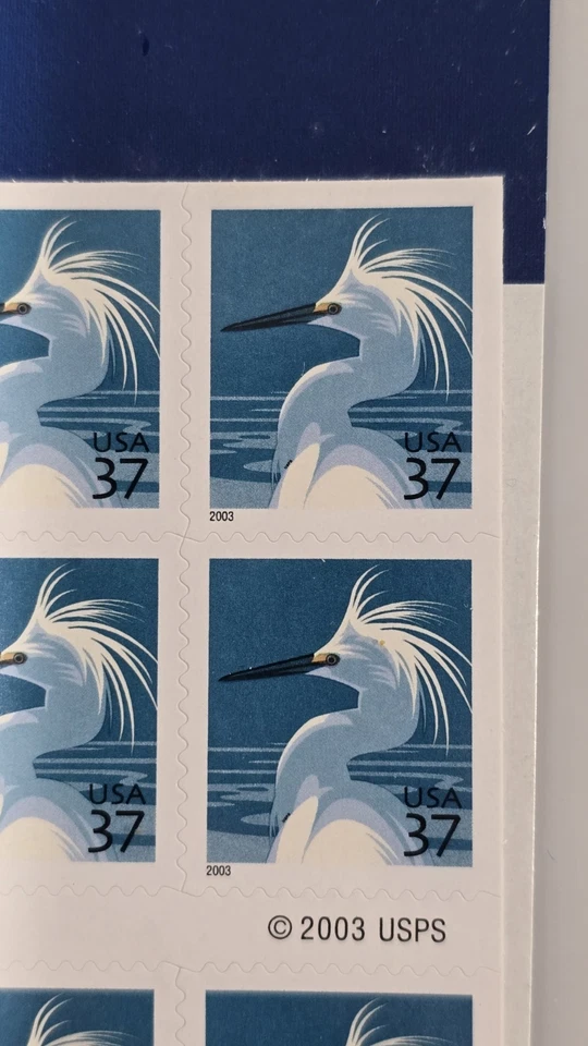 US Scott #3829a Plate #P44444 Sheet of 20 2004 Snowy Egret 37c Gem MNH SEALED! - Image 2 of 4