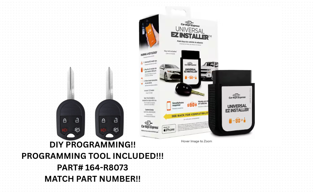 DIY KIT FOR PAIR OF REPLACEMENT REMOTE KEYS FOR 164-R8073 , PROGRAM IT YOURSELF!