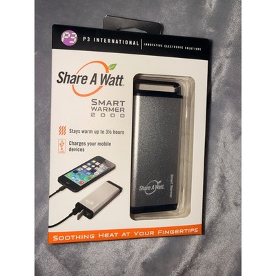 P3 International Share A Watt Smart Warmer 2000 Hand Warmer Power Bank P8465 NEW