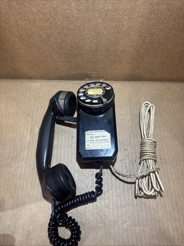 Vintage Automatic Electric Monophone Rotary Wall Telephone Black Chicago Pre1940