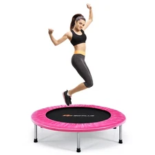 Goplus Mini Folding 38" Trampoline Portable Recreational Fitness Rebounder Pink