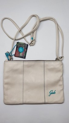 Beyonce Gabs Leather Shoulder Bag, off-white, 24x17 cm.